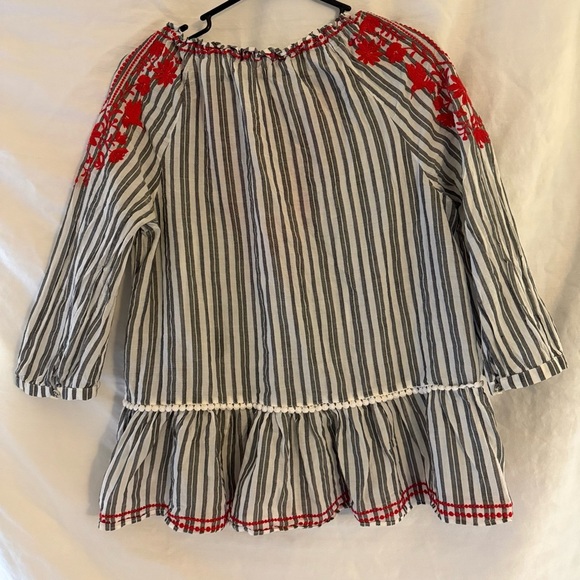 Kate Spade New York Broom Street Striped Net Embroidered Peplum Top – Medium - Picture 3 of 5